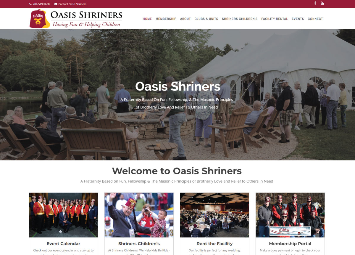 Oasis Shriners | The Brand Affect Website Portfolio