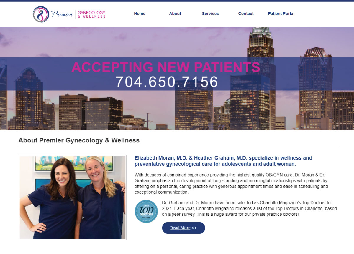Premier Gynecology & Wellness | The Brand Affect Website Portfolio